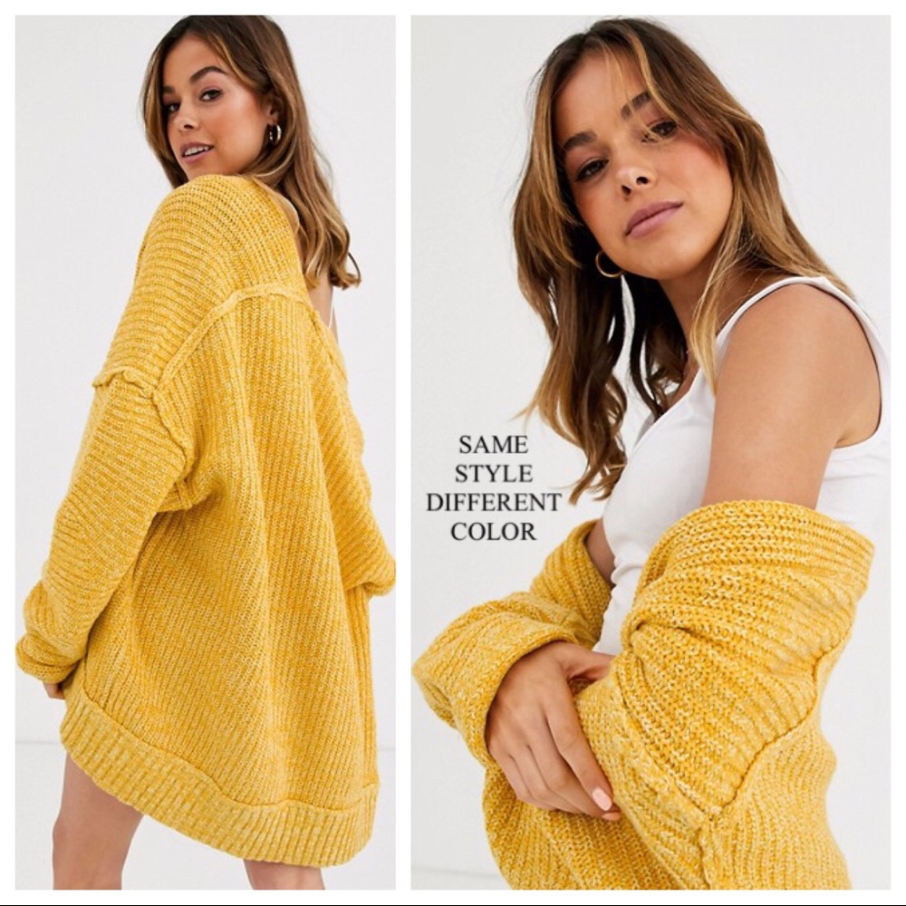FREE PEOPLE CARDI SLOUCHY OVERSIZED CARDIGAN A3C - Picture 4 of 16